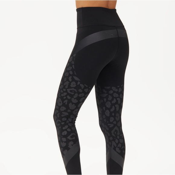BSP Black Leopard Contour High-Waist Leggings - Women SZ L - Picture 3 of 12